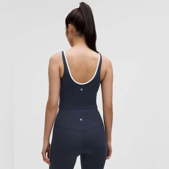 Lululemon Align Notched-Neck Tank Top - Club Blue / White - Picture 2 of 6